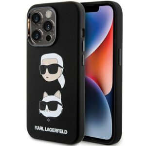 Original faceplate case KARL LAGERFELD KLHCP15LSDHKCNK for iPhone 15 Pro (Silicone KC / black)