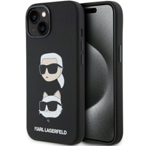 Original faceplate case KARL LAGERFELD KLHCP15MSDHKCNK for iPhone 15 Plus (Silicone KC / black)