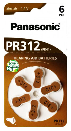 PANASONIC μπαταρίες ακουστικών βαρηκοΐας PR312