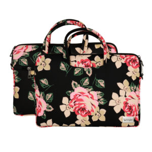 Wonder Briefcase Laptop 15-16 inches black and roses