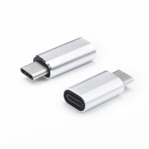 Adapter charger for iPhone Lightning 8-pin  do Typ C silver