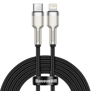 BASEUS cablel Type C for Apple Lightning 8-pin PD20W Power Delivery Cafule Metal Cable CATLJK-B011 2 meter black