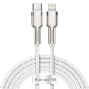 BASEUS cablel Type C for Apple Lightning 8-pin PD20W Power Delivery Cafule Metal Cable CATLJK-B02 2 meter white