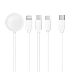 Cable Type C 4w1 for iPhone Lightning 8-pin + Type C + Micro + Apple Watch 3W 1A C3186 white