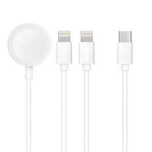 Cable Type C C 3in1 for iPhone Lightning 8-pin + iPhone Lightning 8-pin + Apple Watch 3W 1A C3168 white