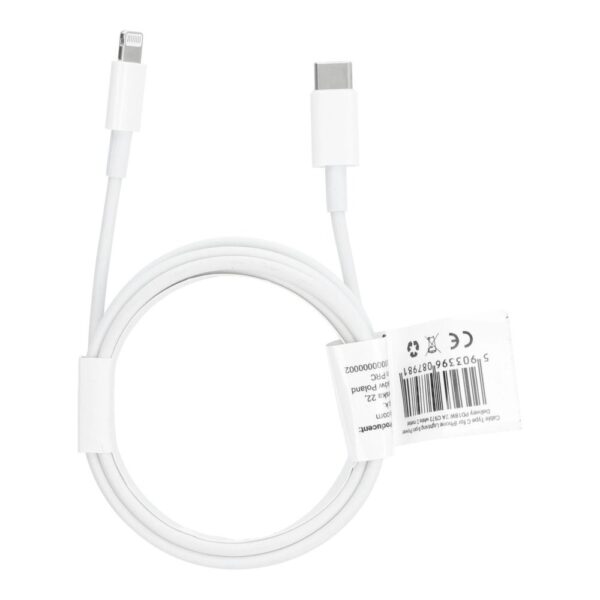 Cable Type C for iPhone Lightning 8-pin Power Delivery PD18W 2A C973 white 2 meter