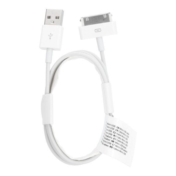 Cable USB for iPhone 30-pin (iPhone 4) 1A C606 white 1 meter