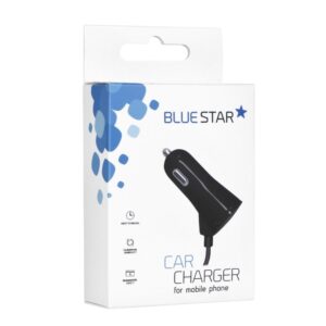 Car Charger with USB-C cable + USB socket 3A Blue Star
