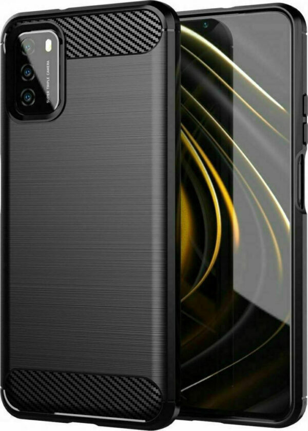 Carbon Case Flexible Cover TPU Case for Xiaomi Poco M3 black - 9111201924581 Carbon Case Flexible Cover TPU Case for Xiaomi Poco M3 black 1