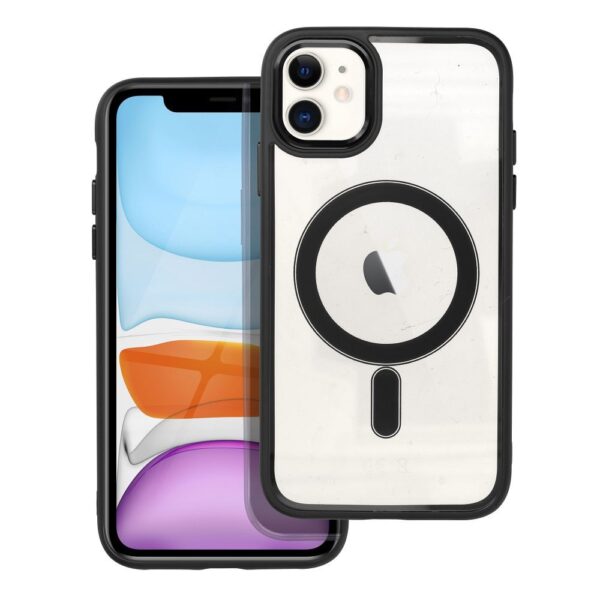 Color Edge Mag Cover case compatible with MagSafe for IPHONE 11 black