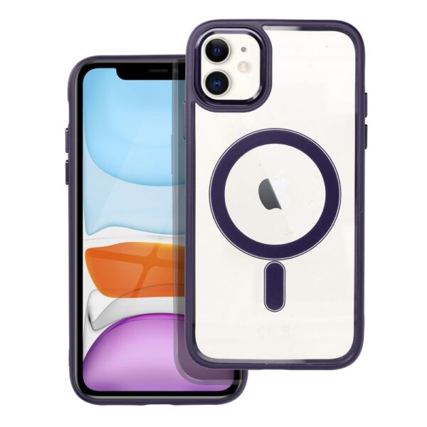 Color Edge Mag Cover case compatible with MagSafe for IPHONE 11 deep purple