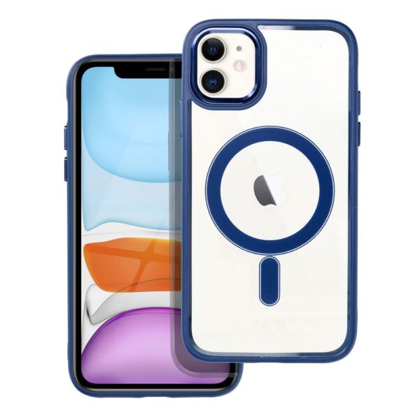 Color Edge Mag Cover case compatible with MagSafe for IPHONE 11 navy blue