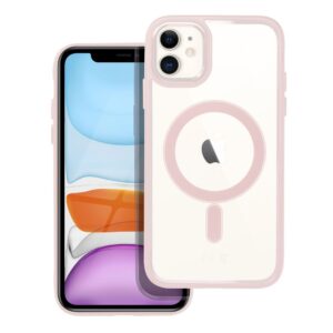 Color Edge Mag Cover case compatible with MagSafe for IPHONE 11 pink