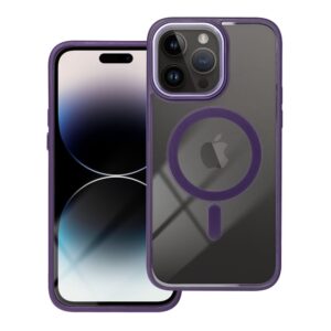 Color Edge Mag Cover case compatible with MagSafe for IPHONE 14 PRO MAX deep purple