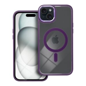 Color Edge Mag Cover case compatible with MagSafe for IPHONE 15 PLUS deep purple