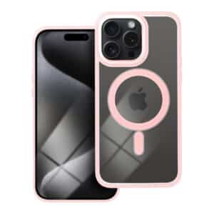 Color Edge Mag Cover case compatible with MagSafe for IPHONE 15 PRO MAX pink