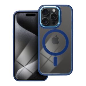 Color Edge Mag Cover case compatible with MagSafe for IPHONE 15 PRO navy blue