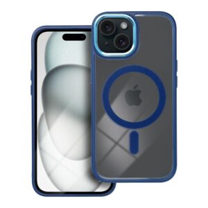 Color Edge Mag Cover case compatible with MagSafe for IPHONE 15 navy blue