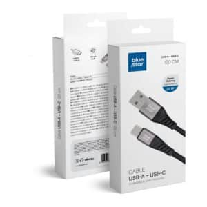 Data Cable Blue Star - with USB A to USB C connector 3A