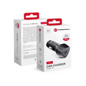 FORCELL CARBON car charger Type C 3.0 PD20W CC50-1C black (Total 20W)