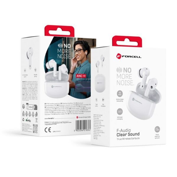 FORCELL F-AUDIO wirelles earphones TWS Clear Sound white