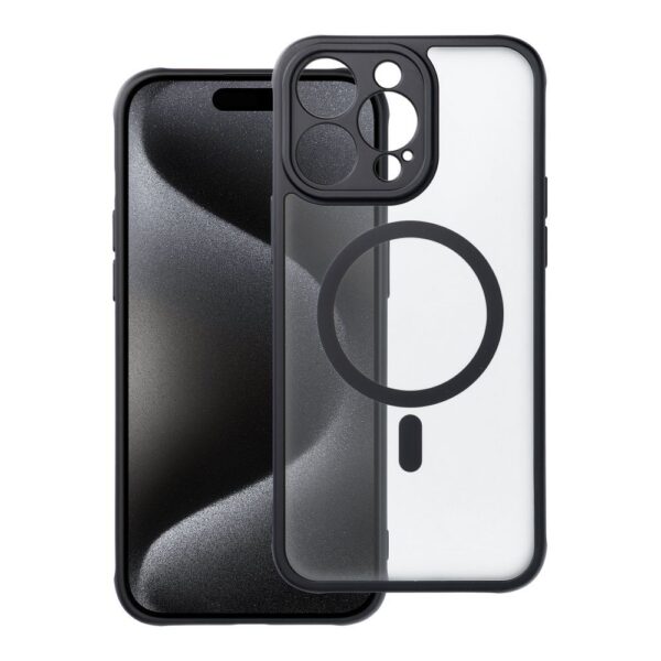 Full Matte Mag Cover case compatible with MagSafe for IPHONE 15 PRO MAX black