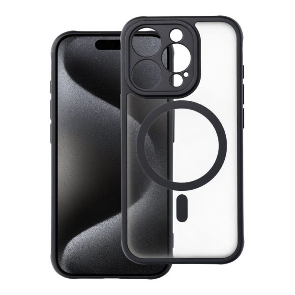 Full Matte Mag Cover case compatible with MagSafe for IPHONE 15 PRO black