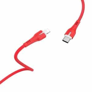 HOCO cable Type C to iPhone Lightning 8-pin Surplus Power Delivery PD18W X45 1 meter red