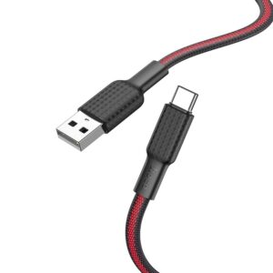 HOCO cable USB  to Type C 3A Jaeger X69 1m black red