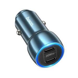 HOCO car charger 2x Type C PD 40W Z48 sapphire blue