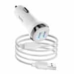 HOCO car charger 2x USB A + cable USB A to Micro 2