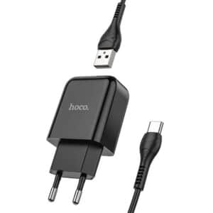 HOCO travel charger USB + cable Type C 2.1A N2 Vigour black