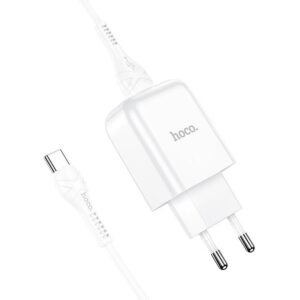 HOCO travel charger USB + cable Type C 2.1A N2 Vigour white