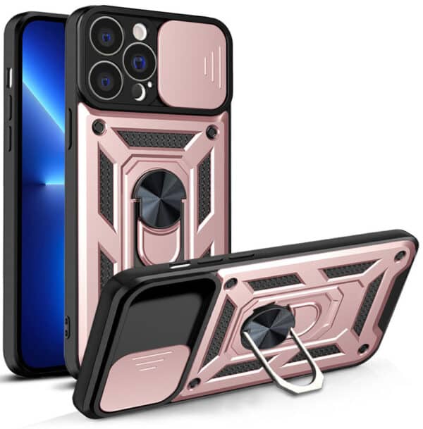 Hybrid Armor Camshield case for iPhone 13 Pro Max armored case with camera cover pink - 9145576268025 Hybrid Armor Camshield case for iPhone 13 Pro Max armored case with camera cover pink 1