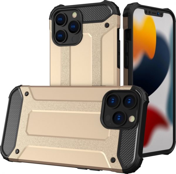 Hybrid Armor Case Tough Rugged Cover for iPhone 13 Pro Max golden - 9111201944954 Hybrid Armor Case Tough Rugged Cover for iPhone 13 Pro Max golden 1