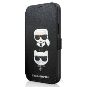 Karl Lagerfeld KLFLBKP12SSAKICKCBK iPhone 12 Mini 5,4 black Book Saffiano Karl & Choupette