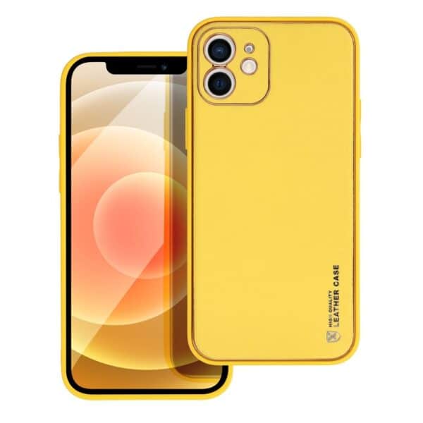 LEATHER Case for IPHONE 12 yellow