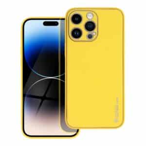 LEATHER Case for IPHONE 14 PRO MAX yellow