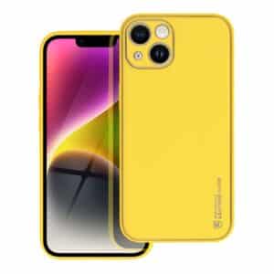 LEATHER Case for IPHONE 14 yellow