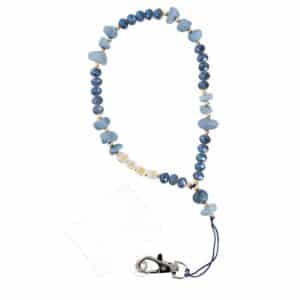 LOVE pendant for the phone / cord length 44cm (22cm in the loop) / on hand - lite blue