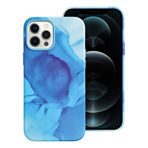 Leather Mag Cover for IPHONE 12 PRO MAX blue splash