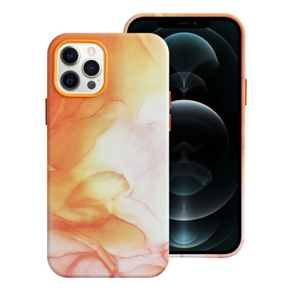 Leather Mag Cover for IPHONE 12 PRO orange splash