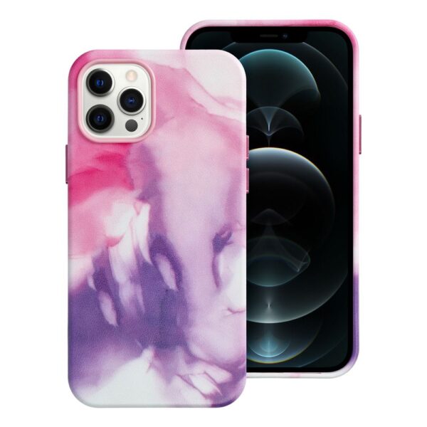 Leather Mag Cover for IPHONE 12 PRO purple splash
