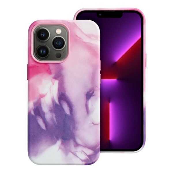 Leather Mag Cover for IPHONE 13 PRO purple splash