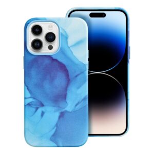 Leather Mag Cover for IPHONE 14 PRO MAX blue splash