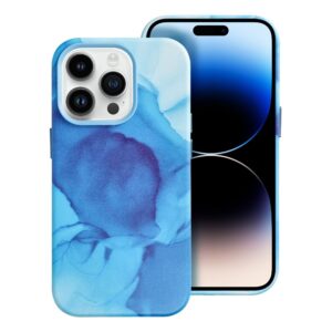 Leather Mag Cover for IPHONE 14 PRO blue splash