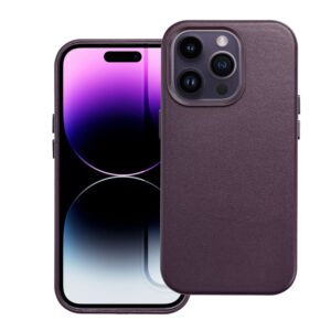 Leather Mag Cover for IPHONE 14 PRO dark violet
