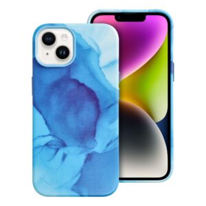 Leather Mag Cover for IPHONE 14 blue splash