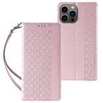 Το καλάθι μου Magnet Strap Case for Samsung Galaxy S23 Flip Wallet Mini Lanyard Stand Pink 2
