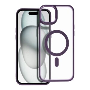 Matte Mag Cover case compatible with MagSafe for IPHONE 15 PLUS purple